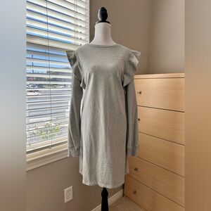 Who What Wear Light Gray Long Sleeve Dress